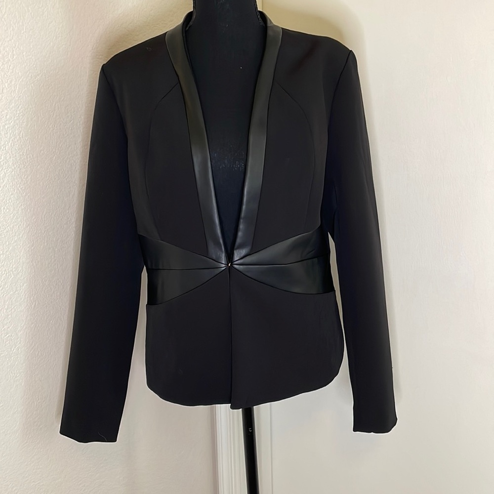 Marc New York Black Blazer with Leather Detail